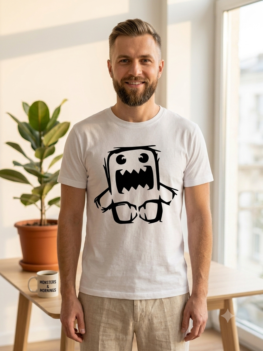 T-shirt Blanc "Lil' Monster" (Coupe Standard)