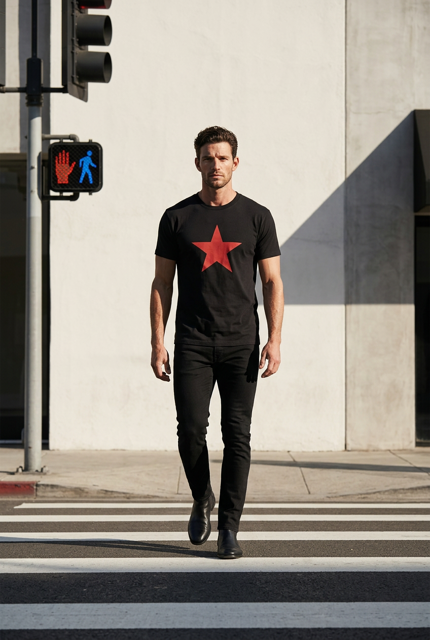 T-shirt premium red star