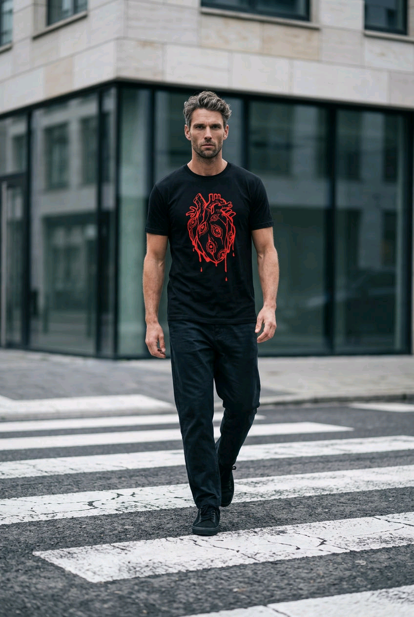 T-shirt vision cœur fauconblack