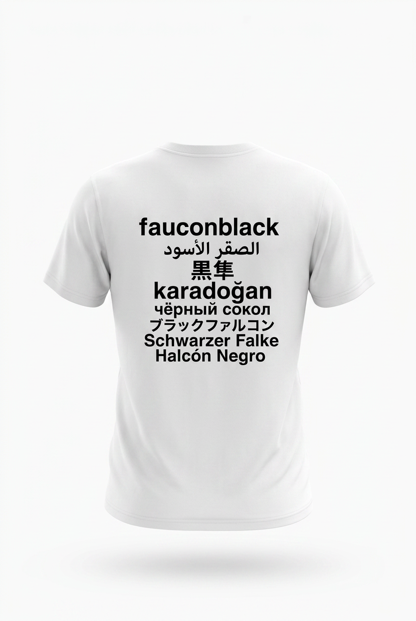 T-shirt le classique "Black Falcon" Multilingue